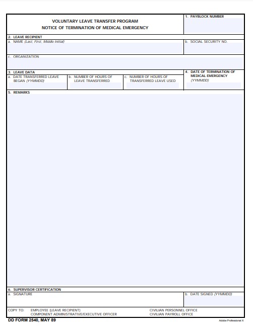 Download dd Form 2540