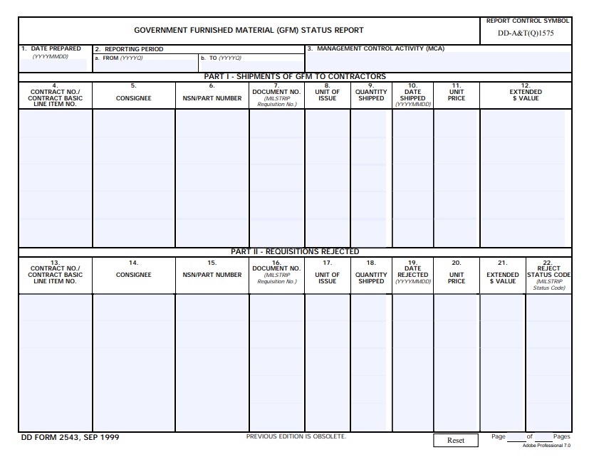 Download dd Form 2543