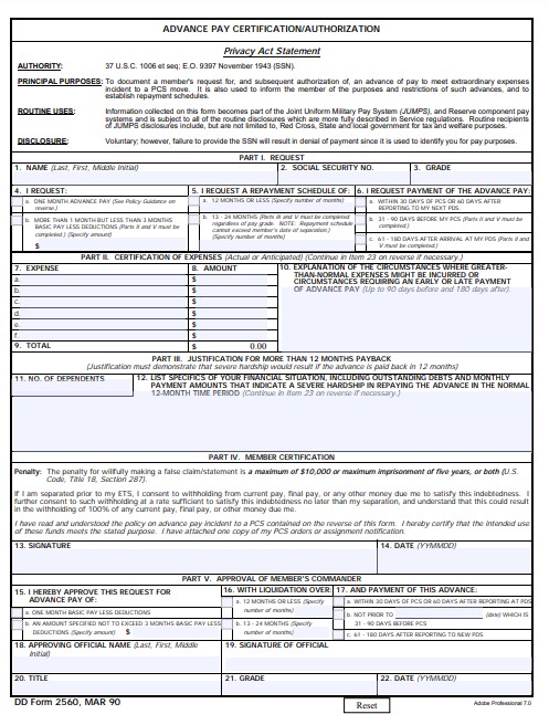 Download dd Form 2560