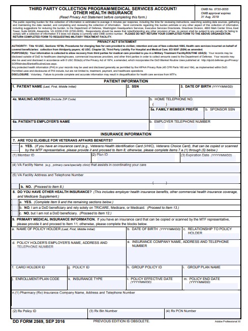 Download dd Form 2569