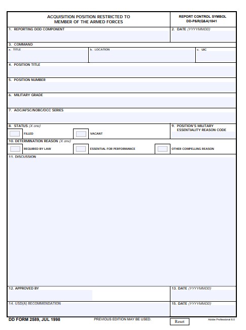 Download dd Form 2589