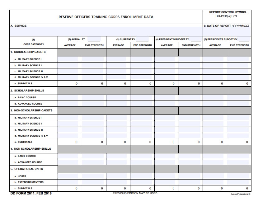 Download dd Form 2611