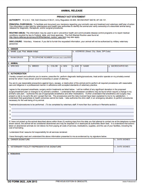 Download dd Form 2622