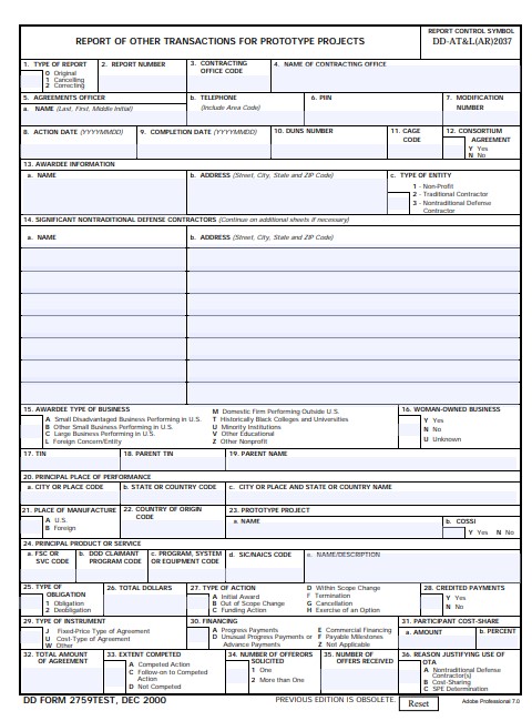 Download dd Form 2759-TEST