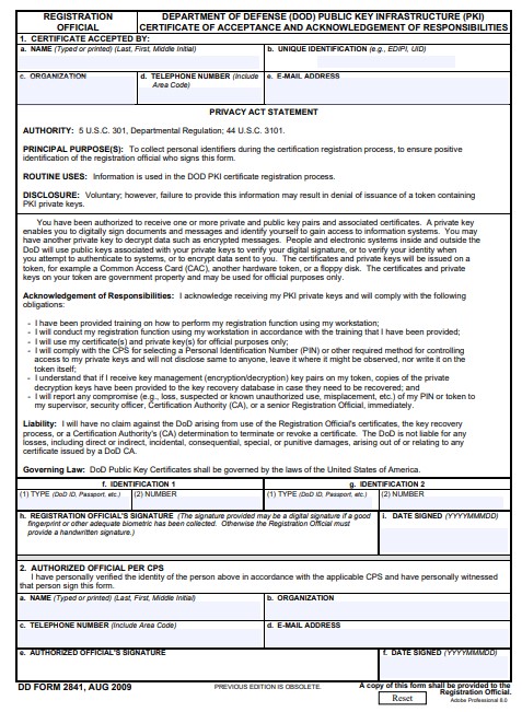 Download dd Form 2841