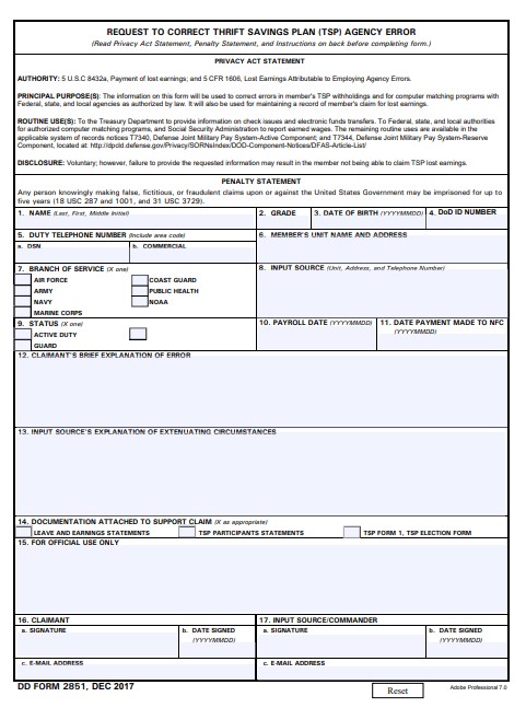 Download dd Form 2851