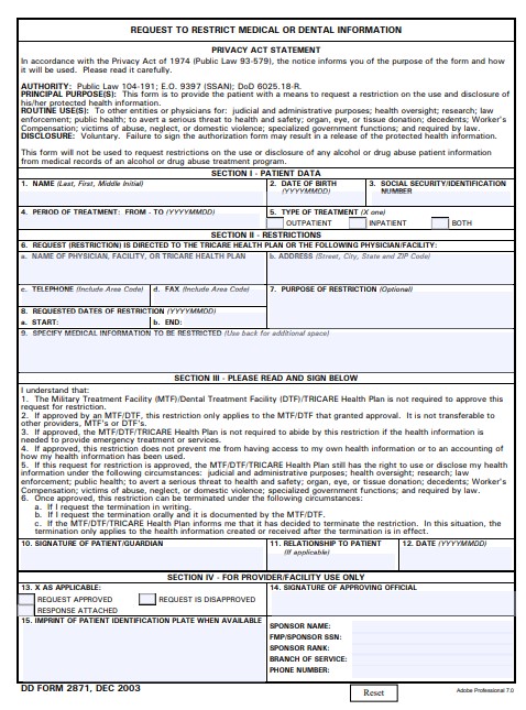 Download dd Form 2871