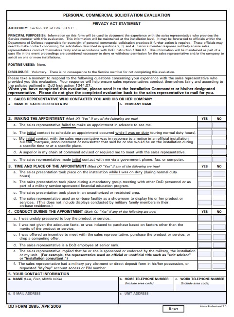 Download dd Form 2885