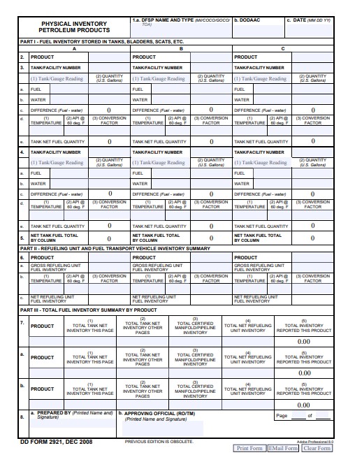 Download dd Form 2921