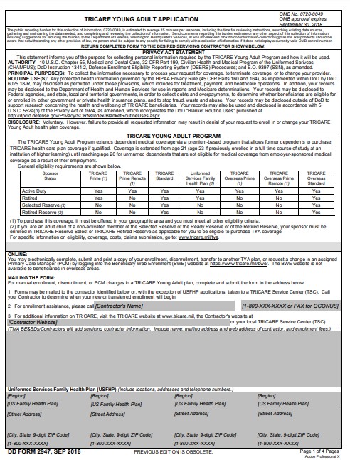 Download dd Form 2947