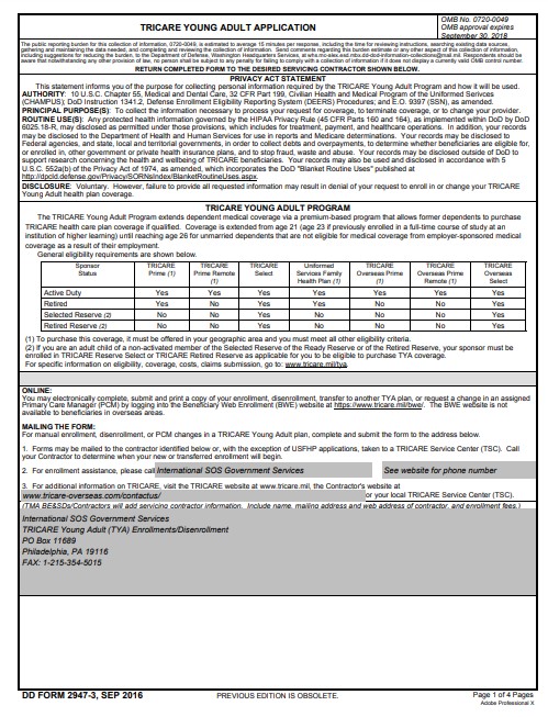 Download dd Form 2947-3