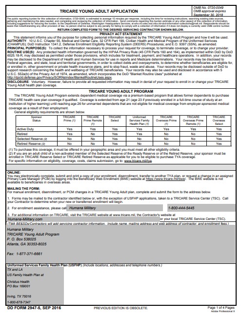 Download dd Form 2947-5