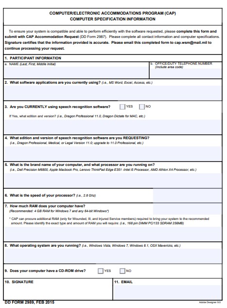 Download dd Form 2989