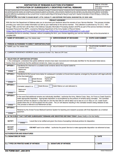 Download dd Form 3047