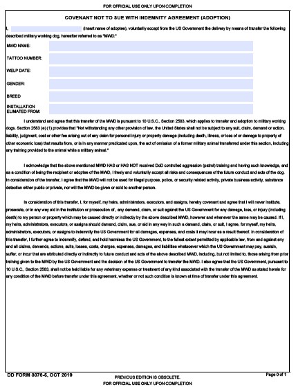 Download dd Form 3076-5