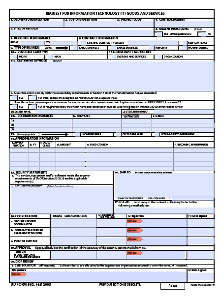 Download dd Form 562