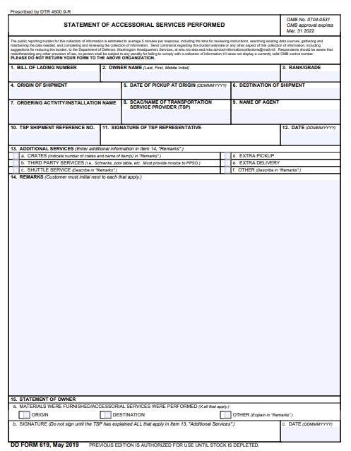 Download dd Form 619