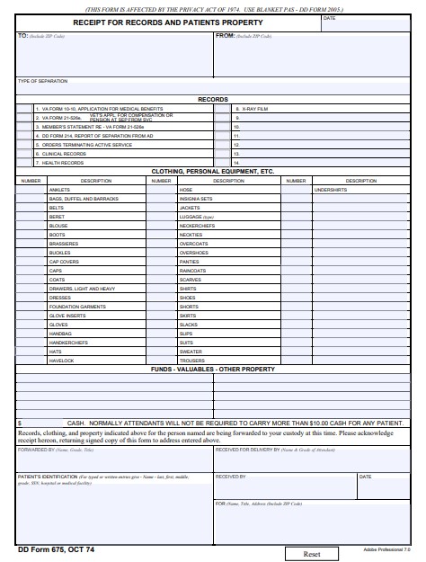 Download dd Form 675