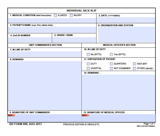 Download dd Form 689