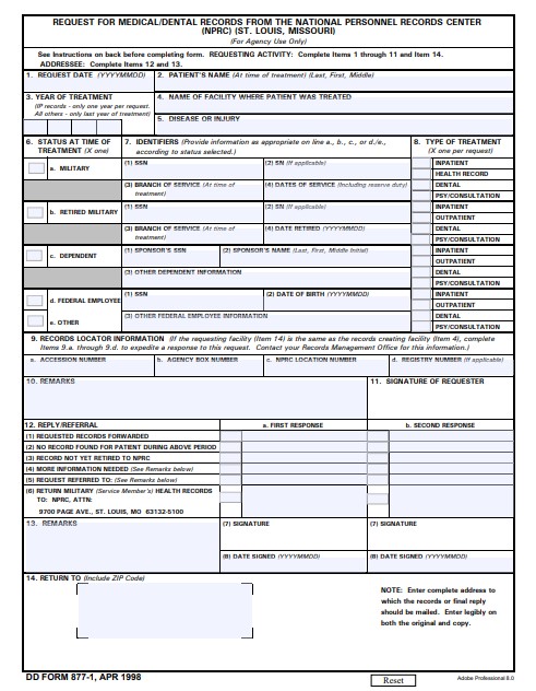 Download dd Form 877-1