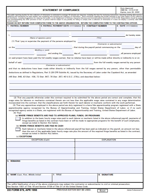 Download dd Form 879