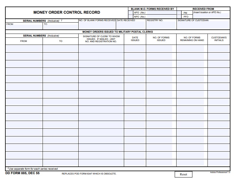 Download dd Form 885