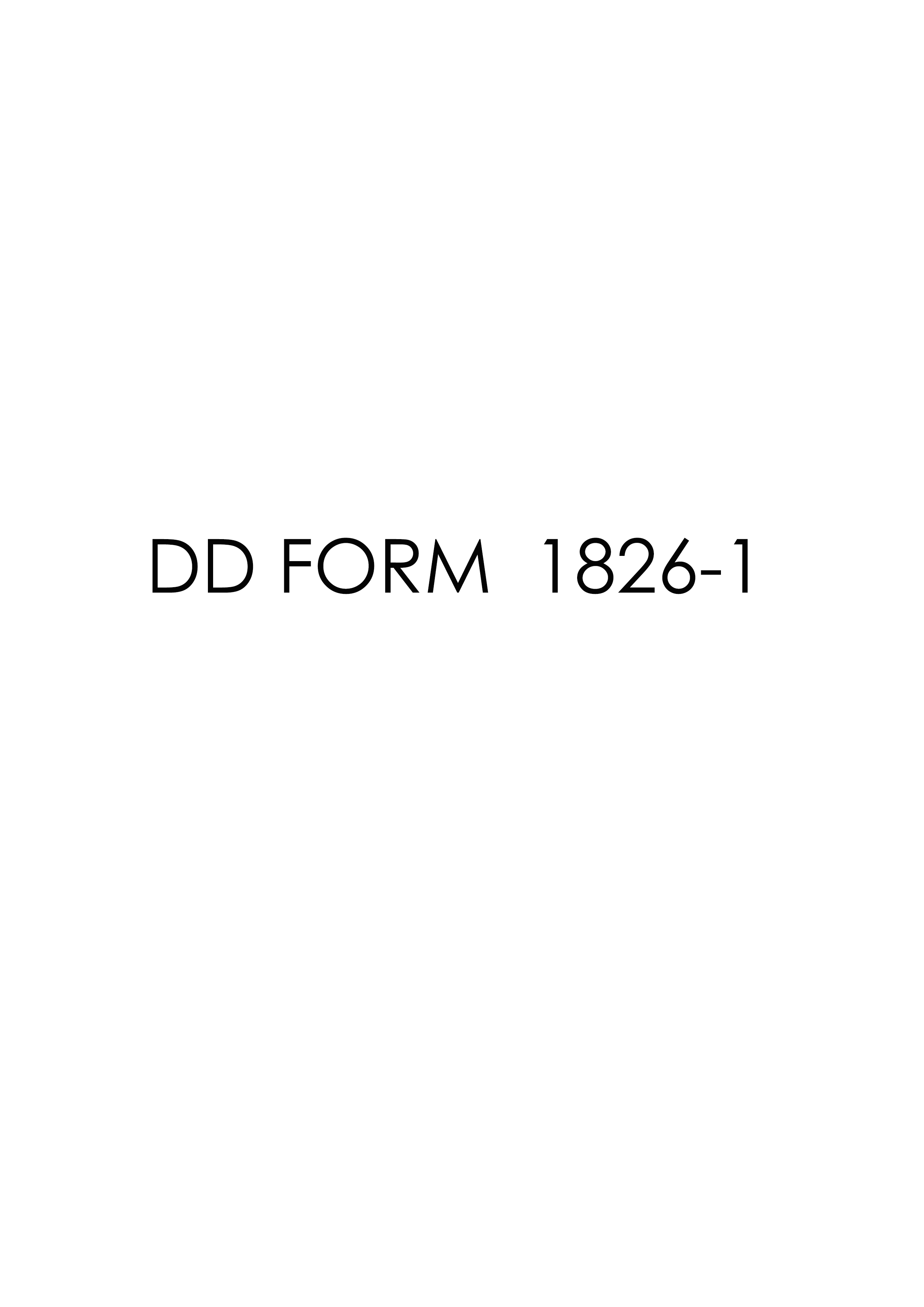 Download dd Form 1826-1