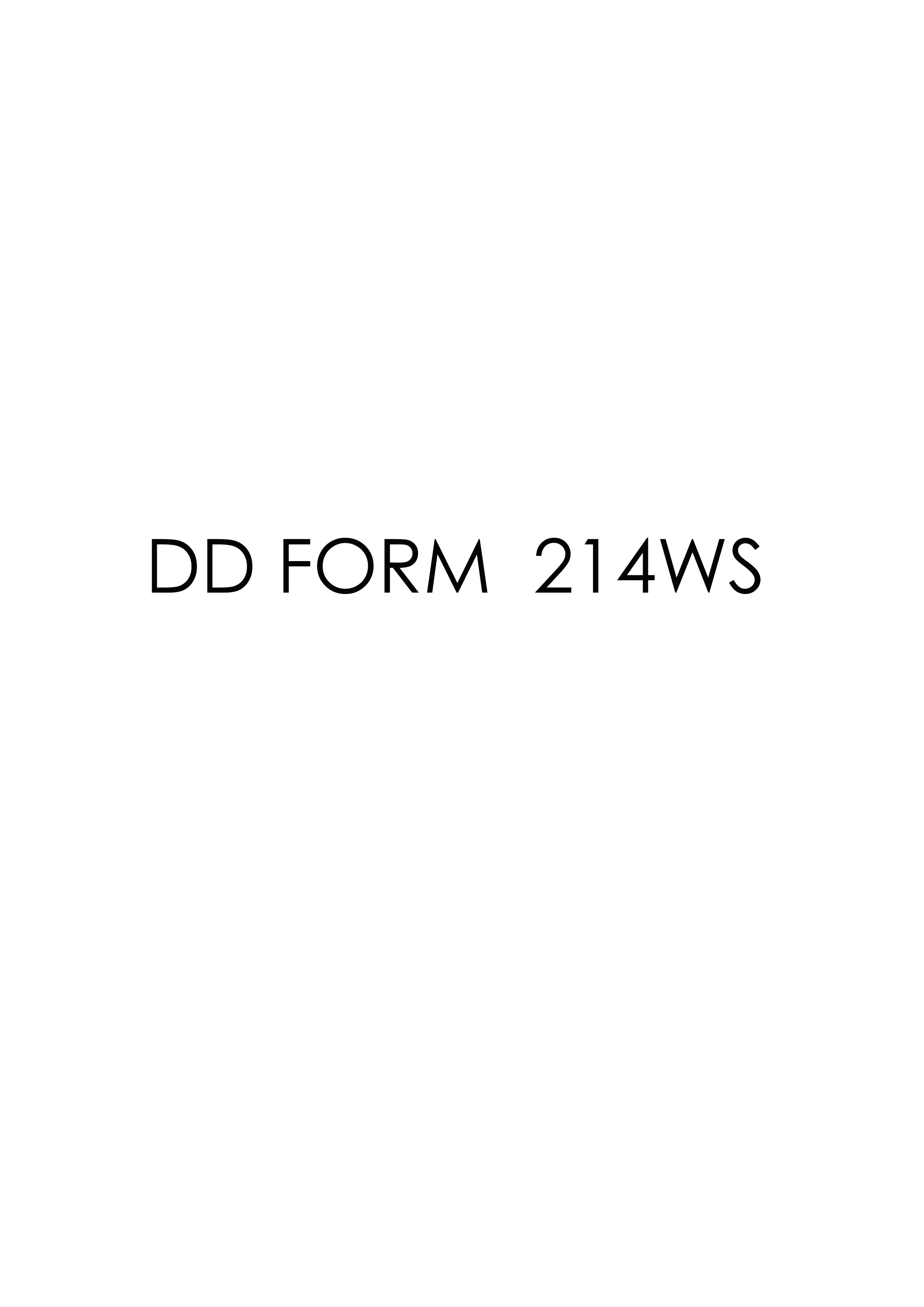 Download dd Form 214WS