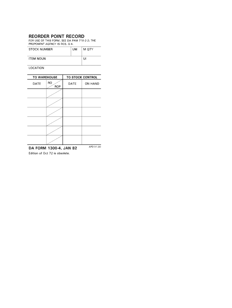 DA Form 1300-4 form preview