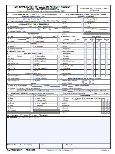 DA Form 2397-11 form preview