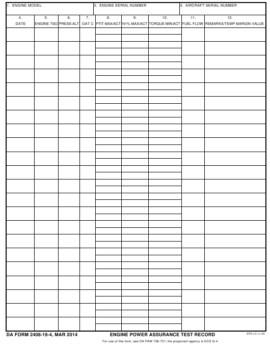 DA Form 2408-19-4 form preview