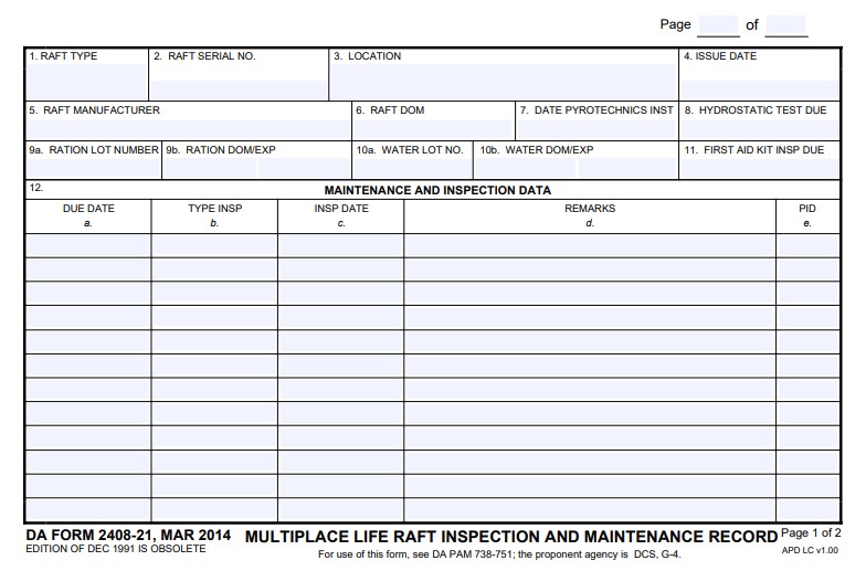 DA Form 2408-21 form preview