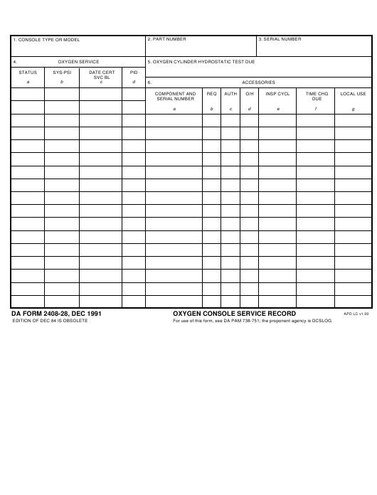 DA Form 2408-28 form preview