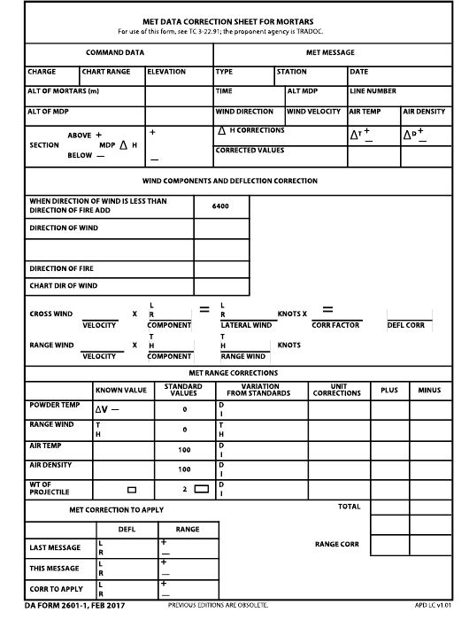 DA Form 2601-1 form preview