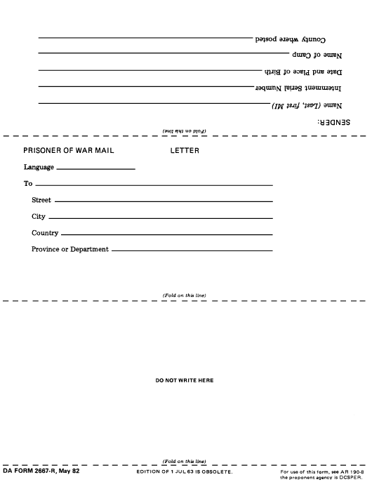DA Form 2667-R form preview