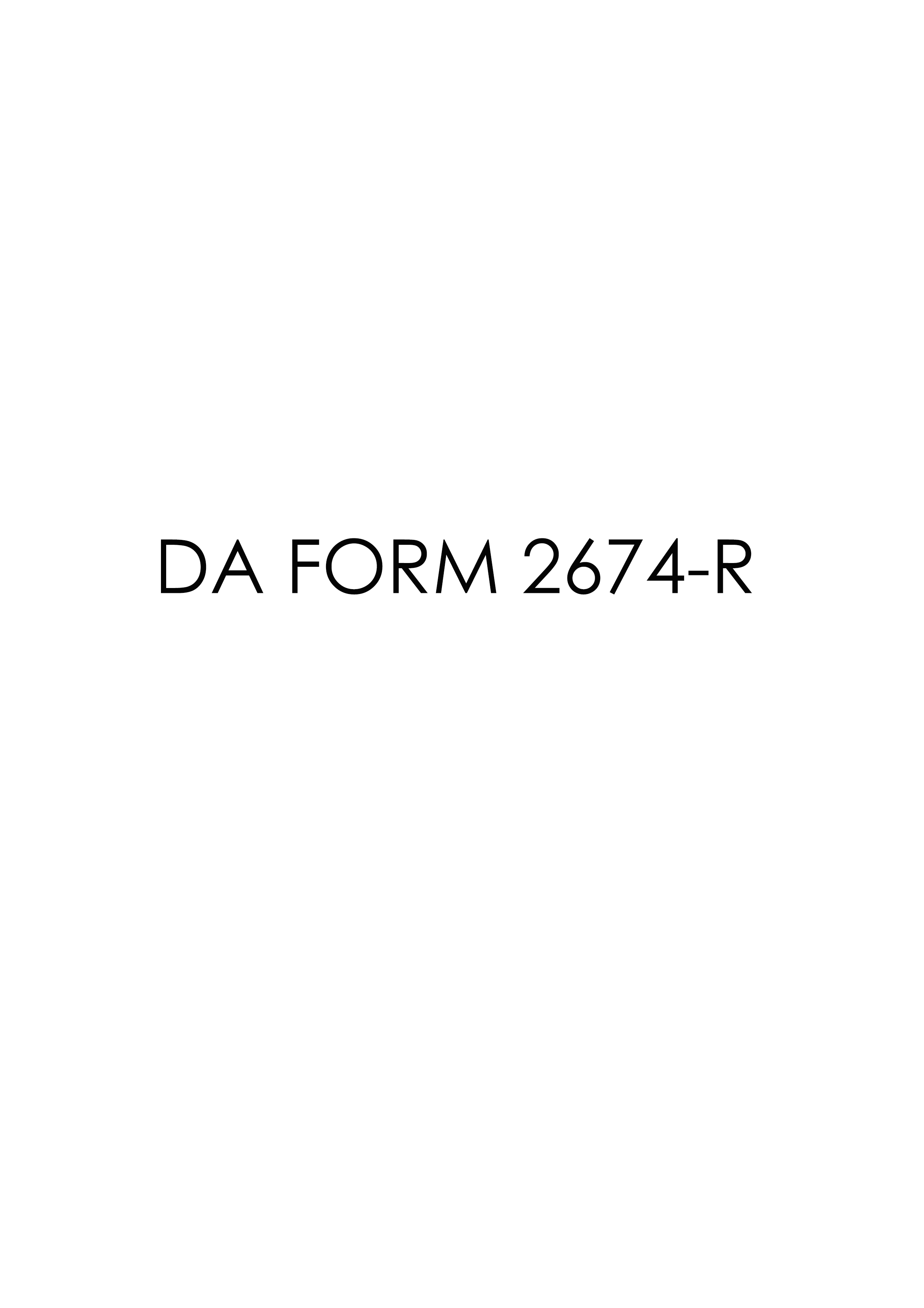 DA Form 2674-R form preview