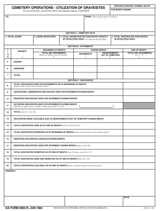 DA Form 2684-R form preview