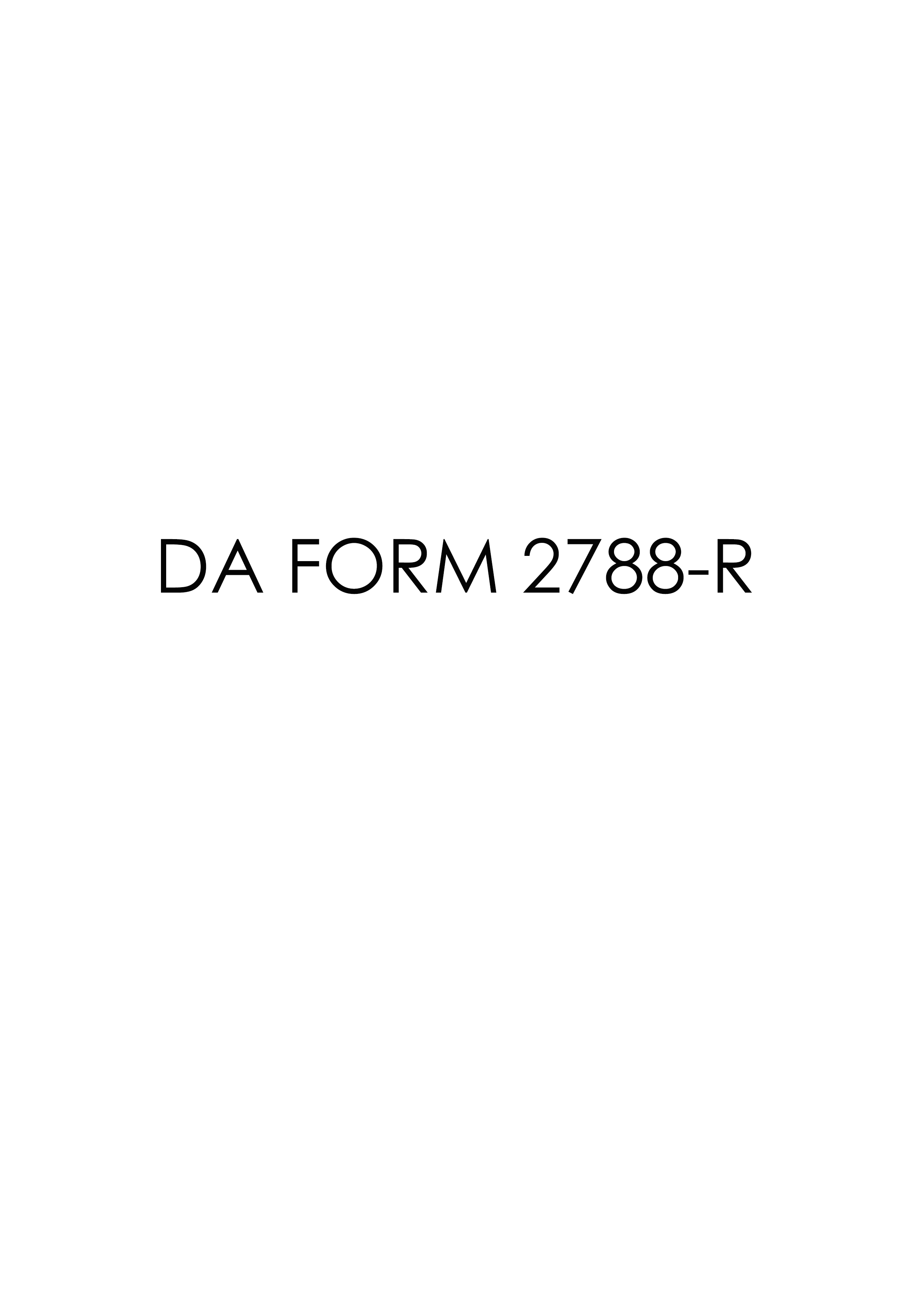 DA Form 2788-R form preview