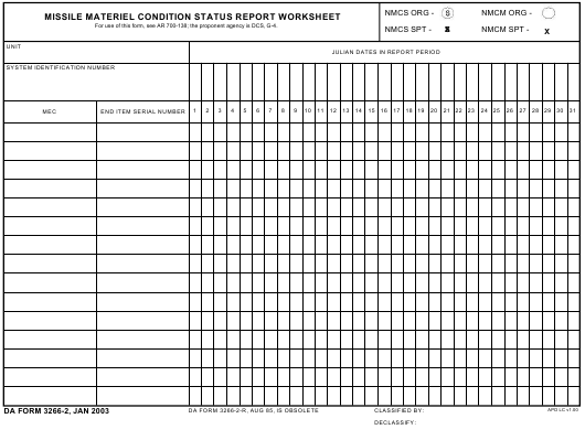 DA Form 3266-2 form preview