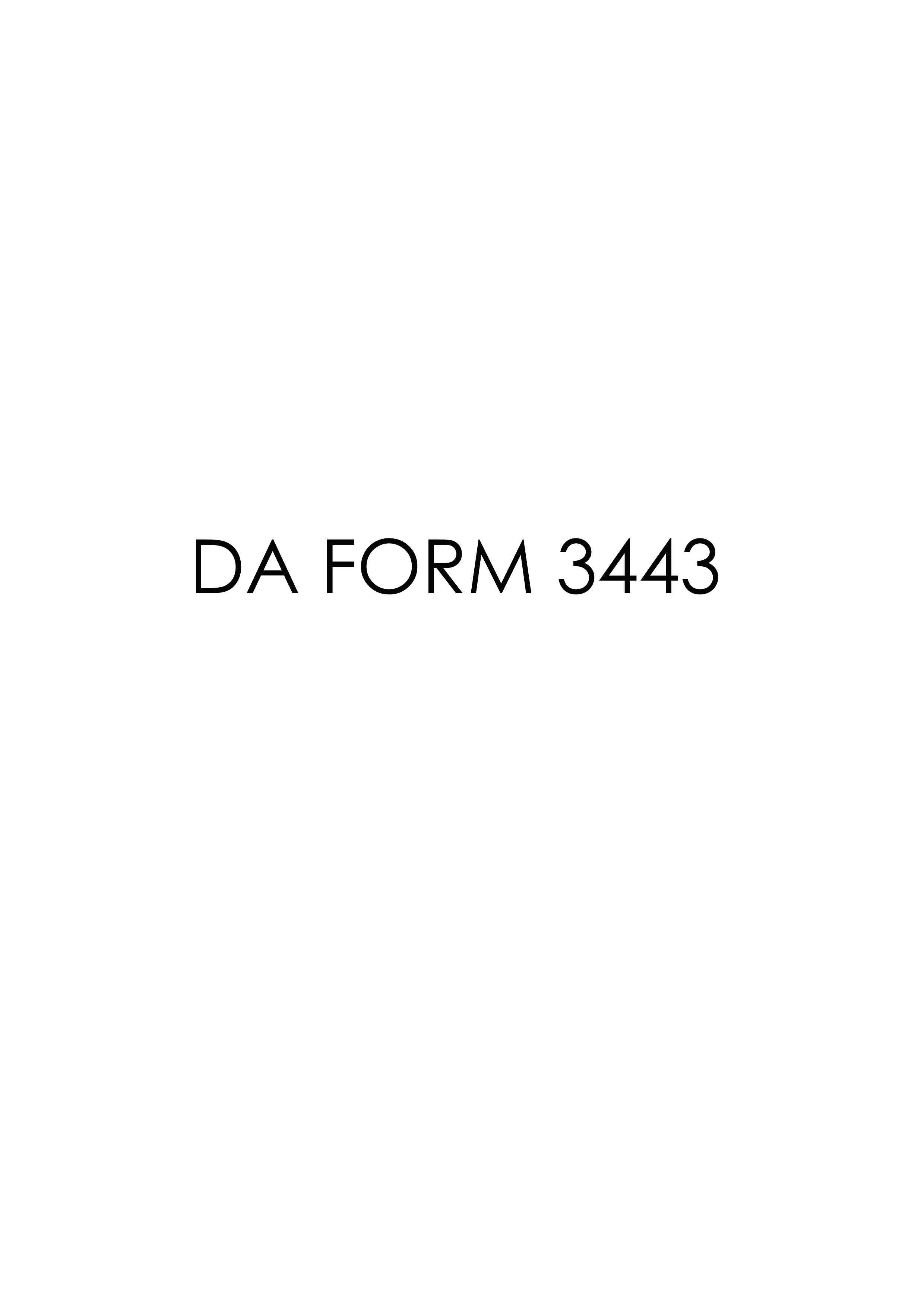 DA Form 3443 form preview