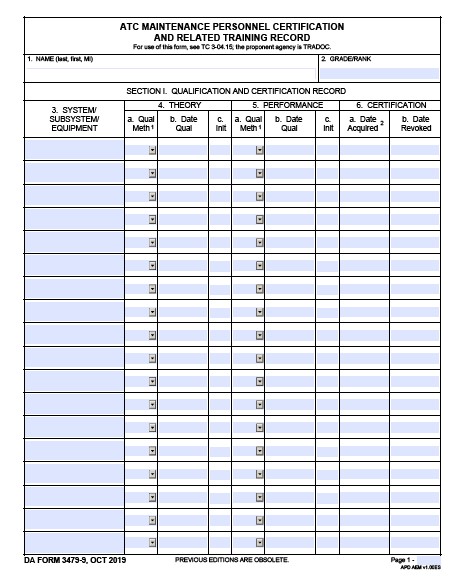 DA Form 3479-9 form preview