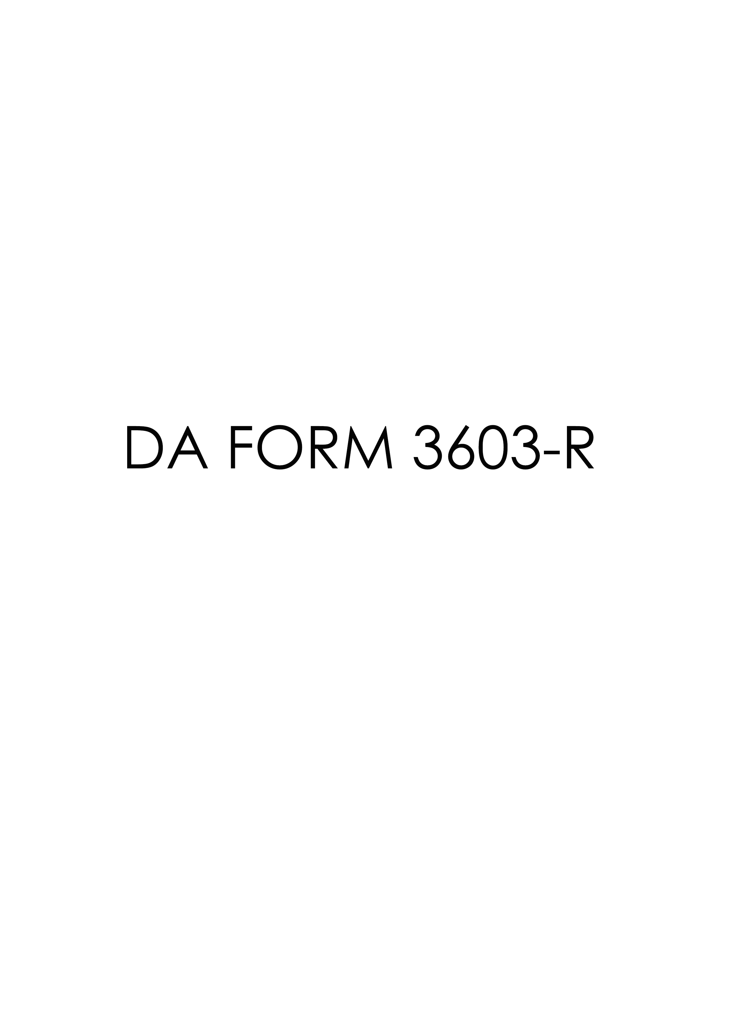 DA Form 3603-R form preview