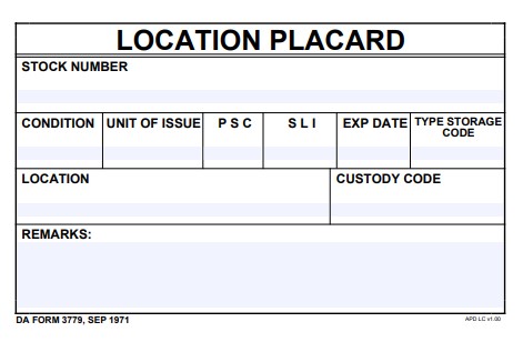 DA Form 3779 form preview