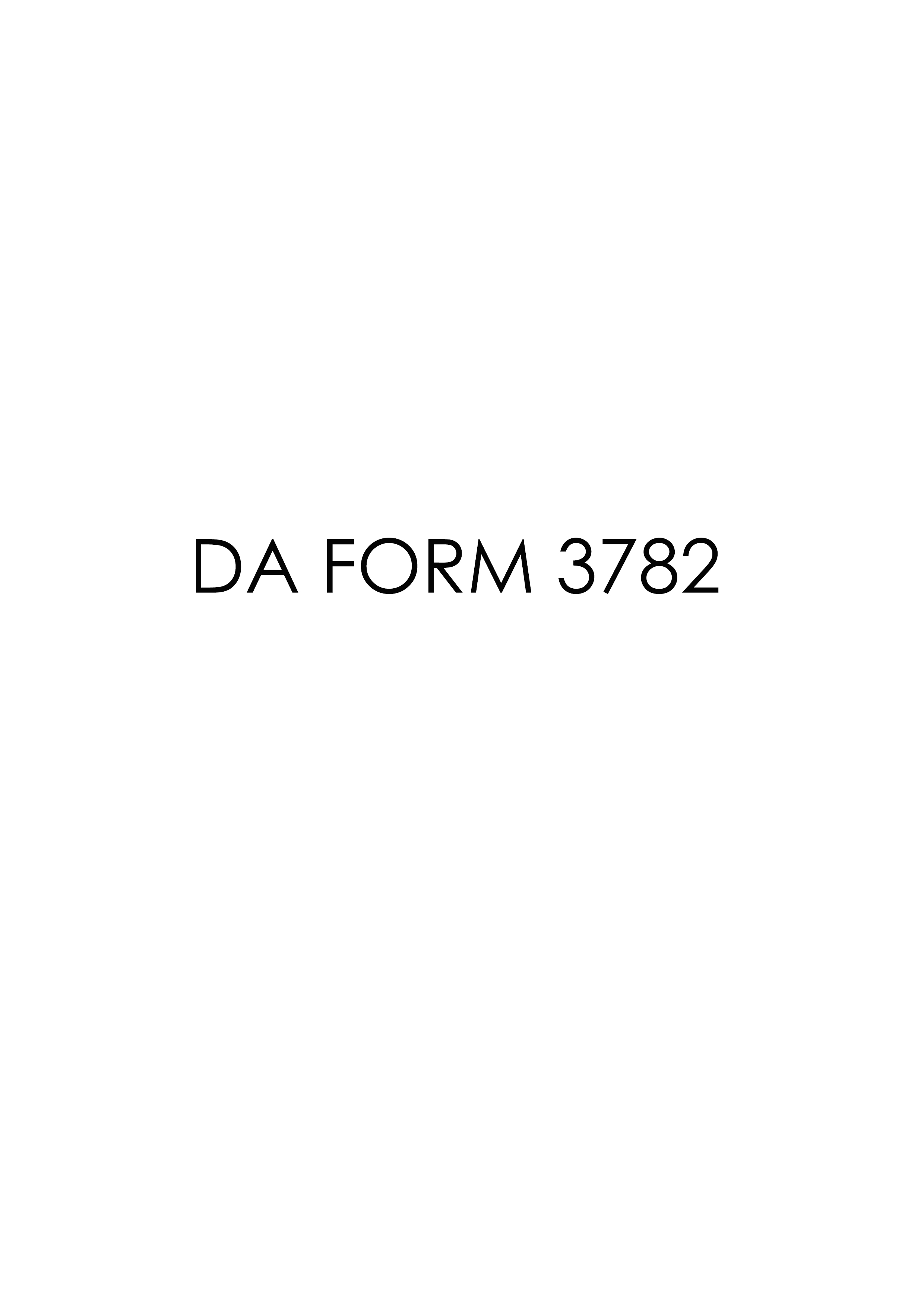 DA Form 3782 form preview
