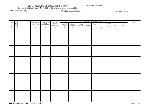 DA Form 3787-R form preview