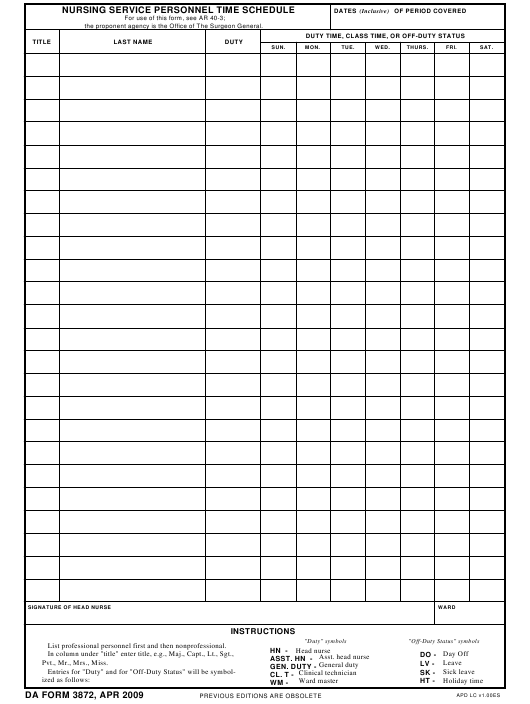 DA Form 3872 form preview