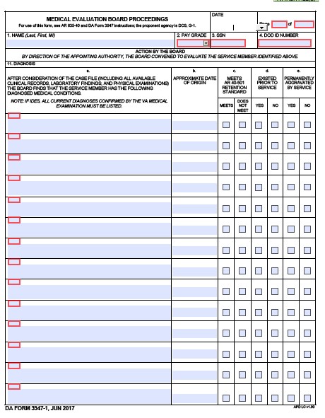 DA Form 3947-1 form preview