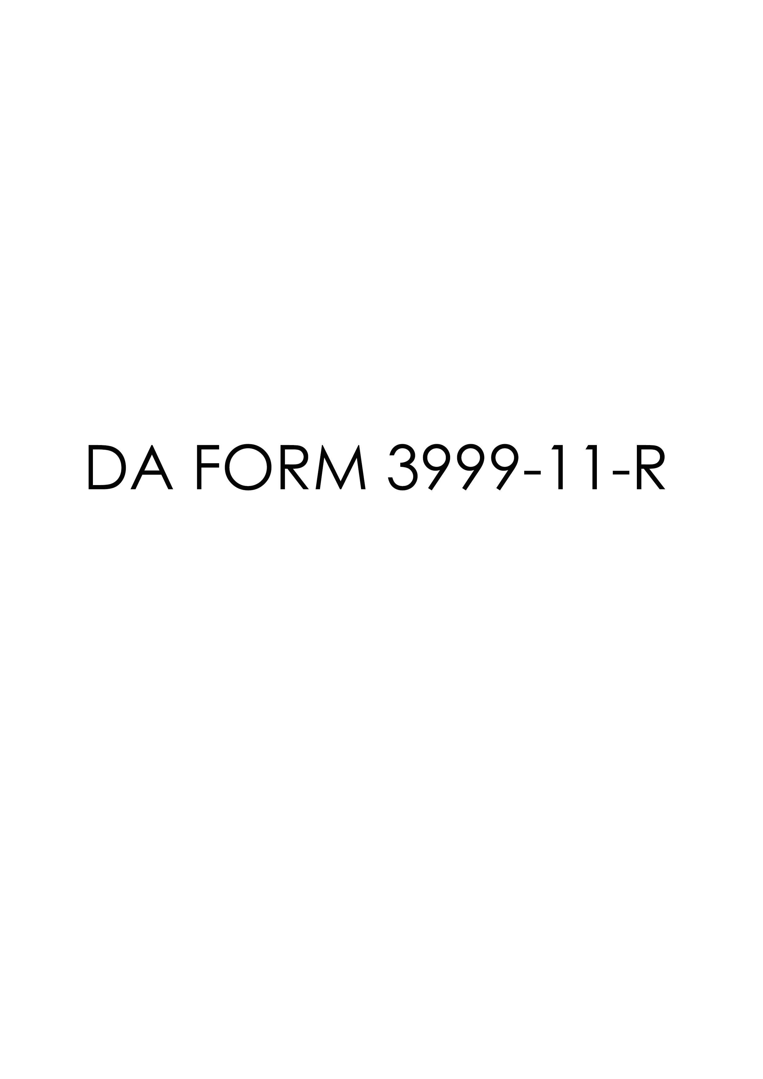 DA Form 3999-11-R form preview