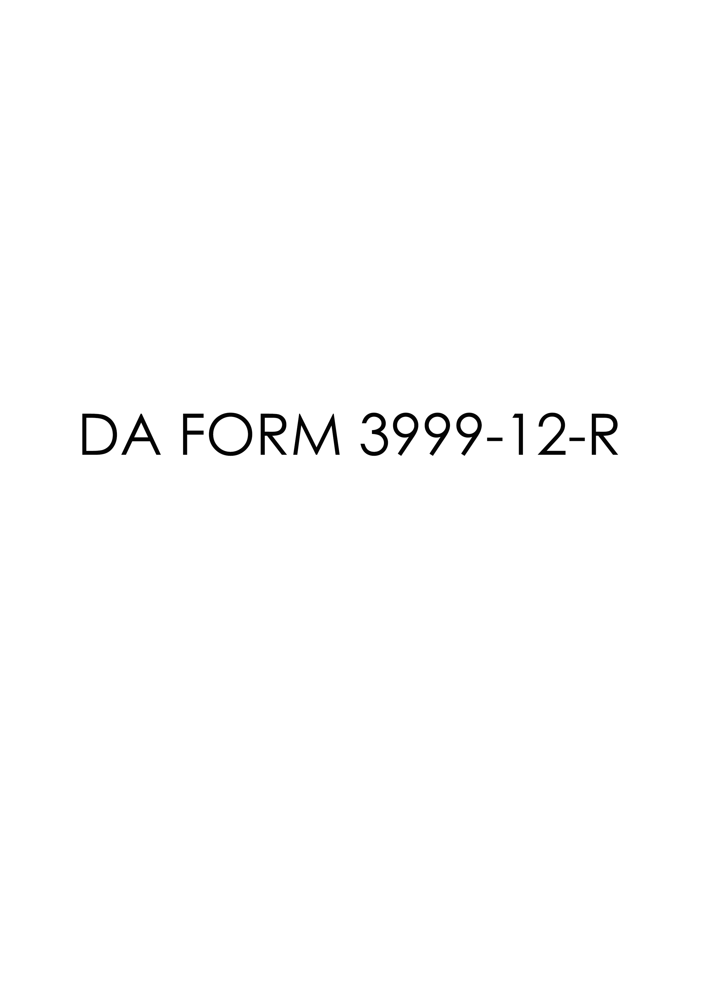DA Form 3999-12-R form preview