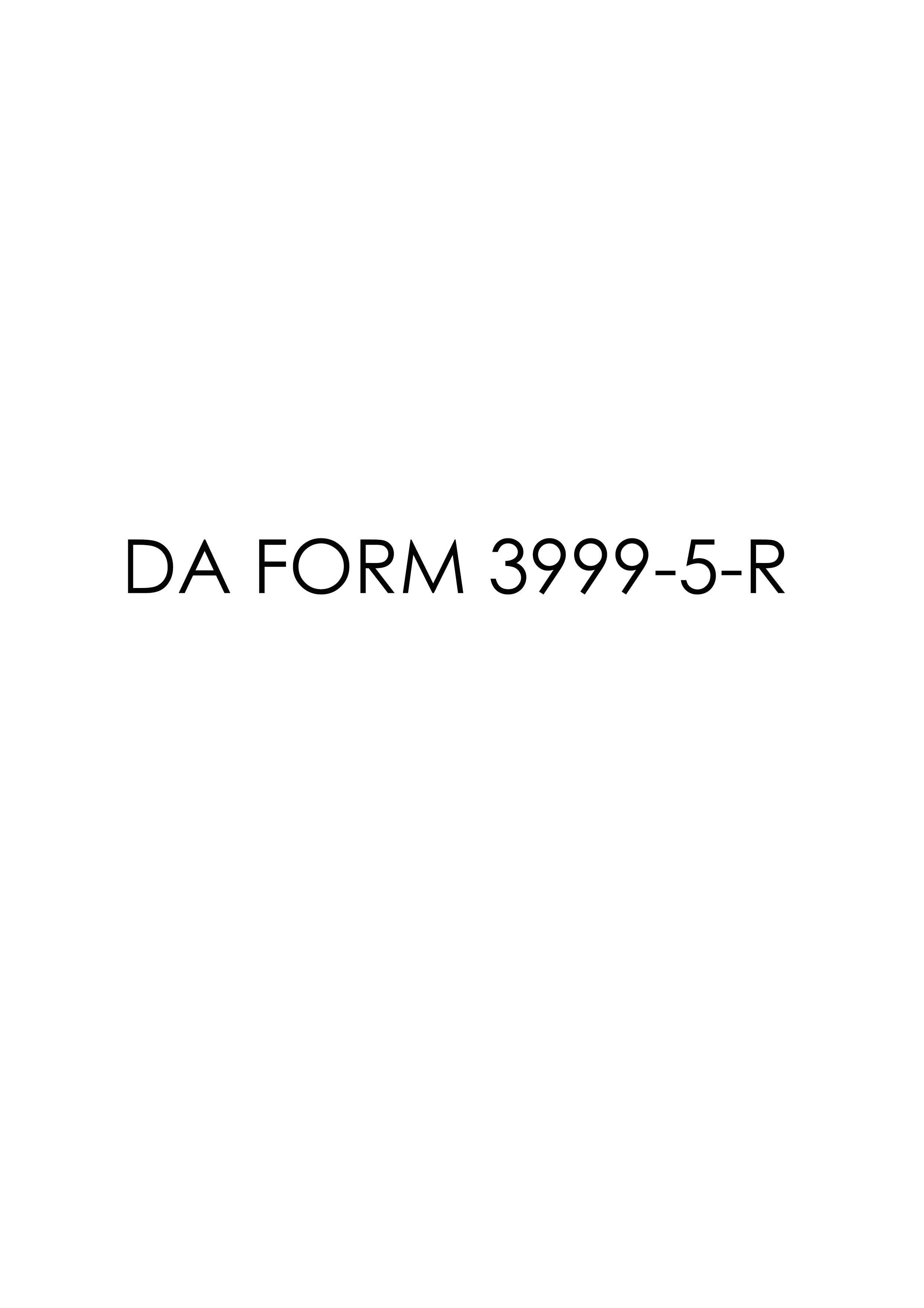 DA Form 3999-5-R form preview